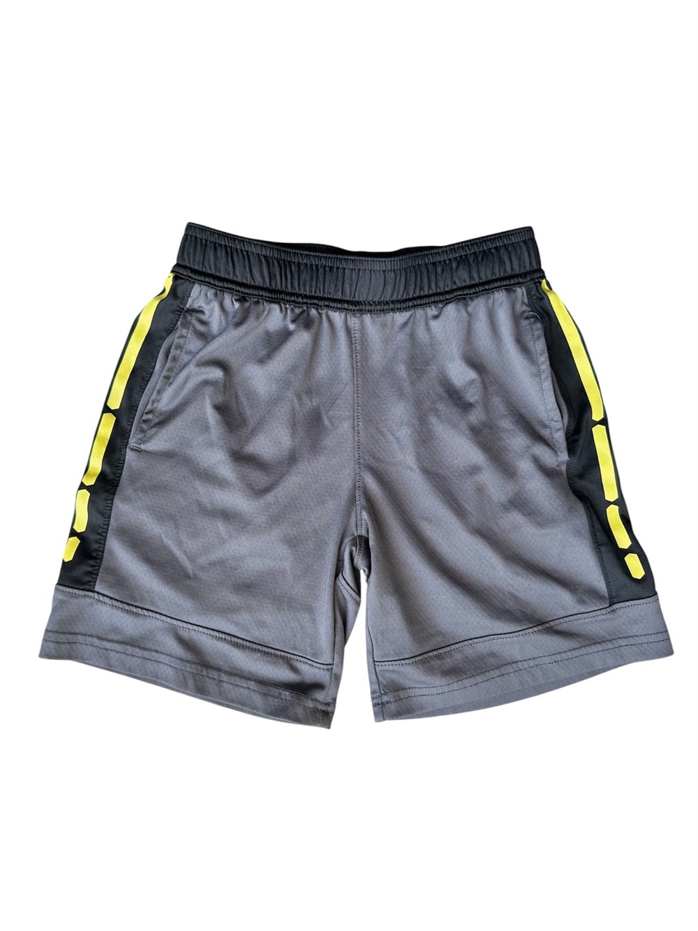 All in Motion 6/7 Boys gray drawstring elastic waist athletic lounge shorts